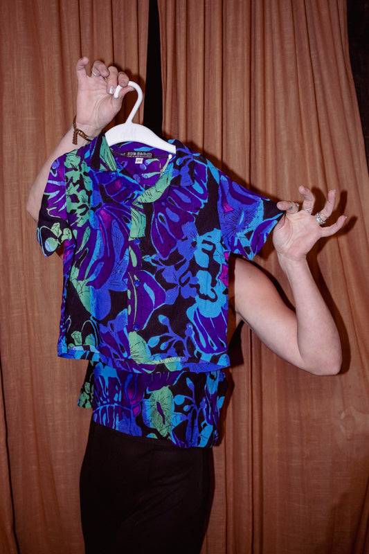 MIDNIGHT TROPIC KIDS BELLY-BUTTON-UP SHIRT - 2T