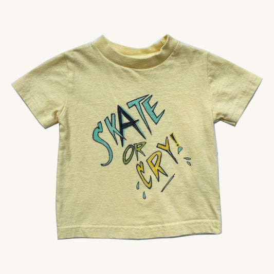 SKATE OR CRY HAND-PAINTED TEE - 2T